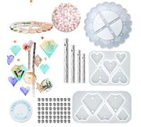 Stampo riutilizzabile in silicone con cuore e stella per progetti multiuso tra cui campanelli a vento e gioielli geometrico Love Star Handmade Wind Pack