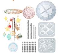 Stampo riutilizzabile in silicone con cuore e stella per progetti multiuso tra cui campanelli a vento e gioielli geometrico Love Star Handmade Wind Pack