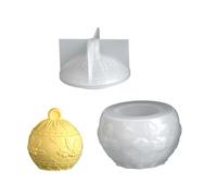 Stampo riutilizzabile in silicone natalizio con design a bacche festive, stampi per resina e organizzazione di stampi unici per regali in resina di Natale