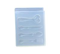 Stampo riutilizzabile in silicone per cucchiaio e forchetta per colata sicura per arte creativa in resina e decorazione per la creazione di regali