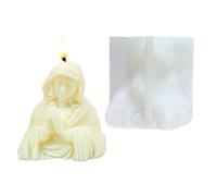 Stampo riutilizzabile in silicone per la preghiera Maria per candele personalizzate, disegni artigianali e artistici Stampo per candela della Vergine Maria in preghiera