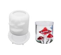 Stampo riutilizzabile per barattoli di funghi per artigianato in resina epossidica, per realizzare candele, sapone, stampi da forno in silicone resistente per progetti fai da te, decorazioni per la