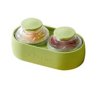 Stampo rotondo in silicone a 2 scomparti | Con coperchio come contenitore per cubetti di ghiaccio nel congelatore per whisky, cocktail, caffè, bevande, succhi di frutta