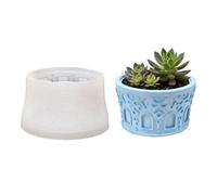 Stampo rotondo in silicone per fioriere con motivo floreale unico, facile da demolire, riutilizzabile, per interni ed esterni, decorazione per progetti artigianali, stampo in silicone per uso