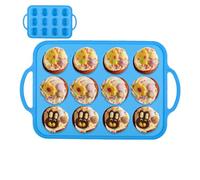 Stampo rotondo in silicone per muffin | Stampo per muffin con 12 cavità - teglia multifunzione di qualità alimentare per budini, budini, budini, mini torte, gelatina, brownie