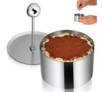 Stampo Rotondo per Onigiri e Tiramisù in Acciaio 304 Argento | Flessibile e Facile da Pulire, Forme Semplici per Cucina Creativa, Uso Versatile, Finitura Argento