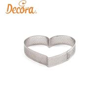 Stampo Sagoma Anello Microforato Forma di Cuore in Acciaio Inox cm. 24x22x3,5h