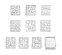 Stampo Scatola in Silicone 10 Pezzi Stampo Natalizio in Silicone 3D | Forme Festive da Colata Fai da Te Per Argilla Cemento Lavori Manuali Contenitore Di Caramelle E Portagioie