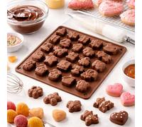 Stampo Silicone 3D per Cioccolatini e Caramelle - 25 Cavità, Forme Assortite, Antiaderente e Flessibile, -30/+230°C, 18,8×18×1,5 cm - Per Cioccolato, Ghiaccio, Gelatine, Decorazioni (1)