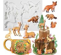 Stampo silicone animali della giungla foresta volpe scoiattolo coniglio procione