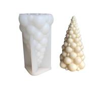 Stampo Silicone Candele Stampo in silicone for candele, 3D, a forma di albero Natale con bolle, in resina gesso, for realizzare stampi for cioccolato, decorazioni for le feste(Bubble Tree-8 * 14.2cm)