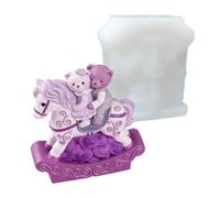 Stampo Silicone Cavallo- 2,8x7x7,6 Cm Riutilizzabile Facile Sformatura Romantico | Versatile Stampo Orso Coppia A Cavallo | Flessibile Per Calcestruzzo Argilla Resina Epossidica Regalo