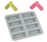 Stampo Silicone Cera d'Api, Stampi in Cera per 8 Barrette da 0,85oz Riutilizzabile Facile da Staccare Stampo per Cera d'Api con "Cera d'Api" in Rilievo per Cioccolato al Burro Caramelle