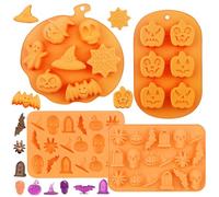 Stampo Silicone Halloween,Stampi in Silicone per Torte di Halloween,Decora Party Tema Decorazioni,Accessori per Feste a Tema,DIY Utensili cioccolato,ghiaccio, stampi per biscotti (muju-3)