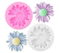 Stampo Silicone Margherita, 2 Pezzi Stamp Per Candele In Silicone Fiori, Per Decorare Torte, Fai Da Te, Resina Da Colata, Sapone, Cera, Cemento, Argilla Polimerica, Gesso, Artigianato, Auto