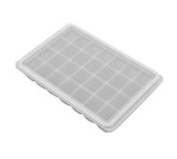 Stampo Silicone per Ghiaccio 28 Scomparti, Blu, con Coperchio - Materiale Sicuro e Flessibile, Riutilizzabile, Adatto a Forno e Freezer per Gelatine, Cioccolato, Yogurt (cenere di neve)