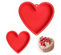 Stampo Silicone Torta Forma di Cuore, 2 Pezzi 25,5cm&17cm Stampi Silicone Dolci Antiaderente, Stampo in silicone per Dolci, Torta, Cioccolato, Gelatina, Gelato