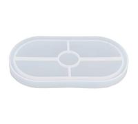 Stampo sottobicchiere in silicone, bocce di tè in resina ovale bianca stampo per le opere di resina fai -da -te decorazione per la casa di tazza di vasso