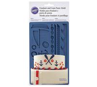 Stampo tappetino in silicone tema nautico per pasta di zucchero Wilton