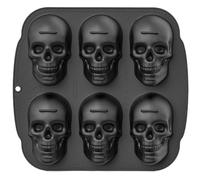 Stampo teschio 6 ghosano sorriso faccia da cranio silicone stampo fai -da -te rilascio facile stampi di halloween lavabili stampi inquietanti riutilizzabili per torta, cioccolato, sapone