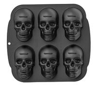 Stampo teschio 6 ghosano sorriso faccia da cranio silicone stampo fai -da -te rilascio facile stampi di halloween lavabili stampi inquietanti riutilizzabili per torta, cioccolato, sapone