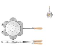 Stampo Tigelle In Alluminio 7 Posti Mm 90X15 Con Manico In Legno