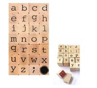 stampo timbro siggillo in legno alfabeto minuscolo piccolo per decorazioni hobby