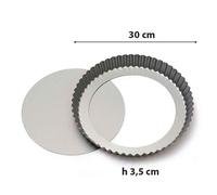 Decora Stampo tondo per crostata 0070017 – Fondo mobile antiaderente Ø 30 x H 3,5 cm