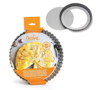 Decora Stampo tondo per crostata 0070017 – Fondo mobile antiaderente Ø 30 x H 3,5 cm