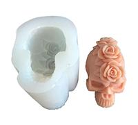Stampo tridimensionale in silicone a forma di teschio a forma di fiore di rosa per la decorazione che fa la resina di fusione del sapone per fare
