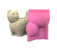Stampo unico in silicone a forma di gatto, adatto per argilla in resina