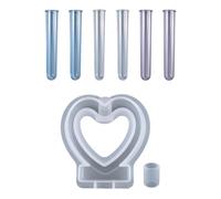 Stampo Vaso Idroponico a Cuore in Silicone Bianco con Provette | Progetti Fai, Forma a Cuore, Accessori in Acrilico, per Coltivare Germogli e Creare Vasi Originali