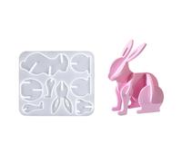 Stampo versatile in silicone a forma di coniglio pasquale, per resina e gesso, per migliorare la creatività in bambini e adulti