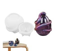 stampoin Silicone per Resina - stampoper Vaso di stoccaggio di Uova di Serpente, stampodi Fusione epossidica con Coperchio | stampoun Unico Contenitore Geometrico