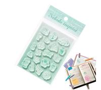 Stamps per scrapbooking Clear Stamps - Stamps in silicone per giornali, scrittura planner decorativo con manico in acrilico, kit per la creazione di carte versatili per dettagli, strumenti per la