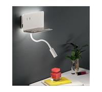 STAN APPLIQUE CON PORTA USB,PORTA OGGETTI E BRACCIO FLESSIBILE LED 7,5W LUCE 3000K MODERNA