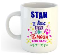 Stan - I Love You To The Moon And Back Tazza Blu - Divertente Detto Valentine