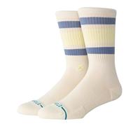 Stance Boyd Crew Socks Burro Bianco Blu A Righe Fantasia Vitello, Burro., M