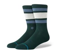 Stance Boyd Crew Socks - Calzini in vitello imbottito, a righe, colore: Verde pino, Pino., L