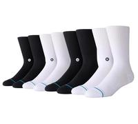 Stance Calzini Crew - Icon - Confezioni, Confezione da 4 (bianco e nero), L