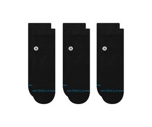 Stance Icon Quarter Socks 3-Pack (Black, l)