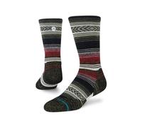 Stance Mid Wool Crew - Calzini unisex - Design senza cuciture - Ammortizzazione media - Tallone e punta rinforzati, Nero e rosso, LG (US Men's Shoe 9-13, Women's Shoe 11-14)