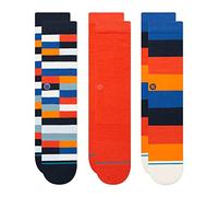 STANCE Mullen - Confezione da 3 paia di calzini a righe, colore: rosso, multicolore, Multi, L