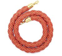 Stanchion - Corda di canapa per controllo della folla, 4,9 m, 4,3 m, 3,7 m, 3 m, 2,4 m, 1,8 m, 1,2 m, 0,6 m, con ganci, ideale per barriere teatri ed eventi (bianco, nero, rosso, arancione)