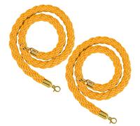 Stanchion Twisted Rope Heavy-Duty Crowd Control Rope Barrier,Barrier Hemp Ropes with Gold Hook, for Indoor & Outdoor Queue Partition(Yellow,1.7m/6ft/67inch)