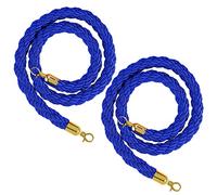 Stanchion Twisted Rope Heavy-Duty Crowd Control Rope Barrier,Barrier Hemp Ropes with Gold Hook, for Indoor & Outdoor Queue Partition(Blue,1.5m/5ft/59inch)