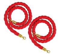 Stanchion Twisted Rope Heavy-Duty Crowd Control Rope Barrier,Barrier Hemp Ropes with Gold Hook, for Indoor & Outdoor Queue Partition(Red,2.2m/7ft/86.6in)