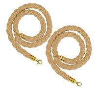 Stanchion Twisted Rope Heavy-Duty Crowd Control Rope Barrier,Barrier Hemp Ropes with Gold Hook, for Indoor & Outdoor Queue Partition(Champagne,1.5m/5ft/59inch)