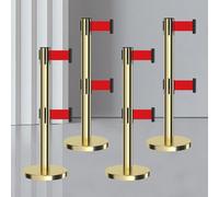Stanchions - Barriere a nastro retrattile, a doppio strato, per banche, biglietterie, musei, eventi, celebrazioni
