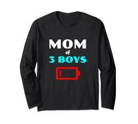 Stanco Mamma di 3 Ragazzi Madre con Tre Figli Basso Batteria Icona Maglia a Manica